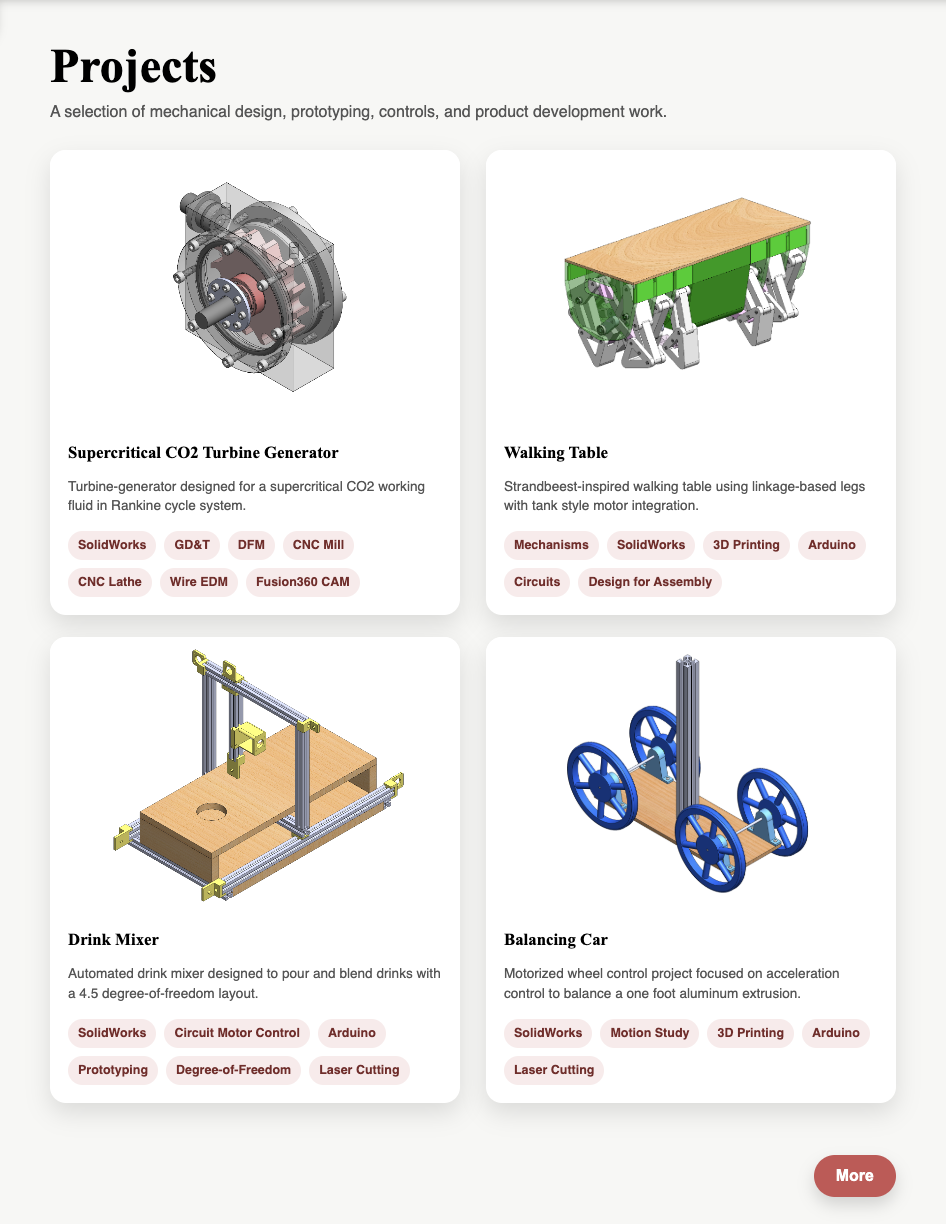 Projects Page
